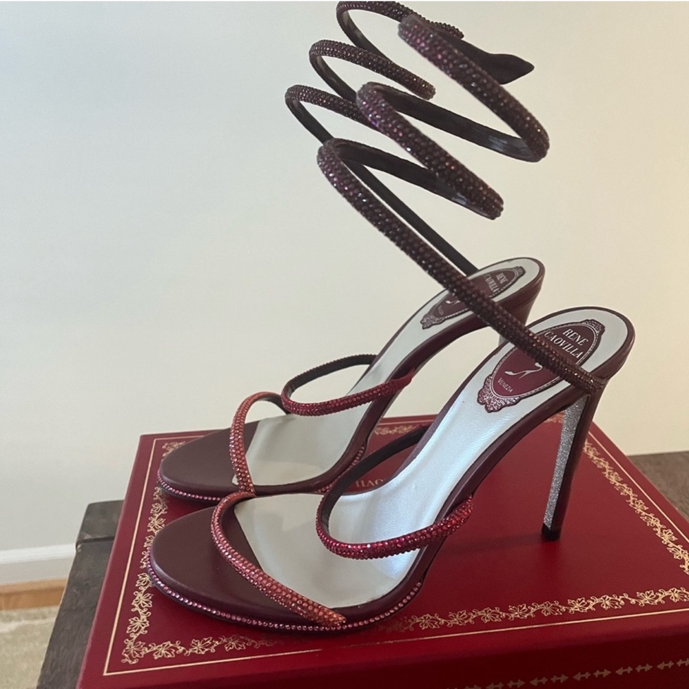 Rene Caovilla Crystal embellished Snake heel sandal